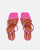 TAHLA - sandalia con tacón y gemas plateadas en cuero rosa