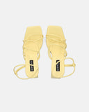 ZAHINA - sandalias amarillas de piel sintética con tacón cuadrado