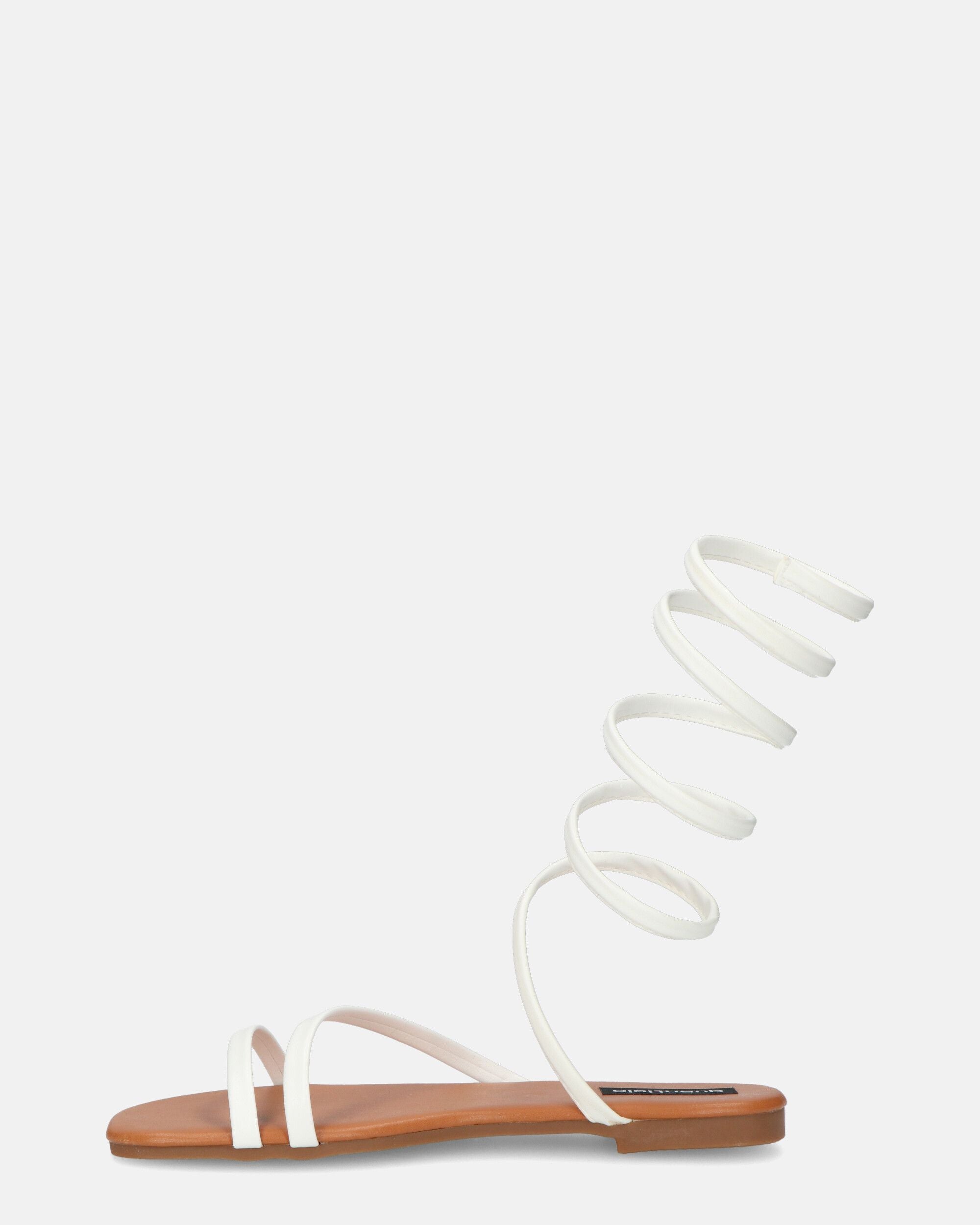 SIENNA - sandalias con suela marrón y espiral blanca