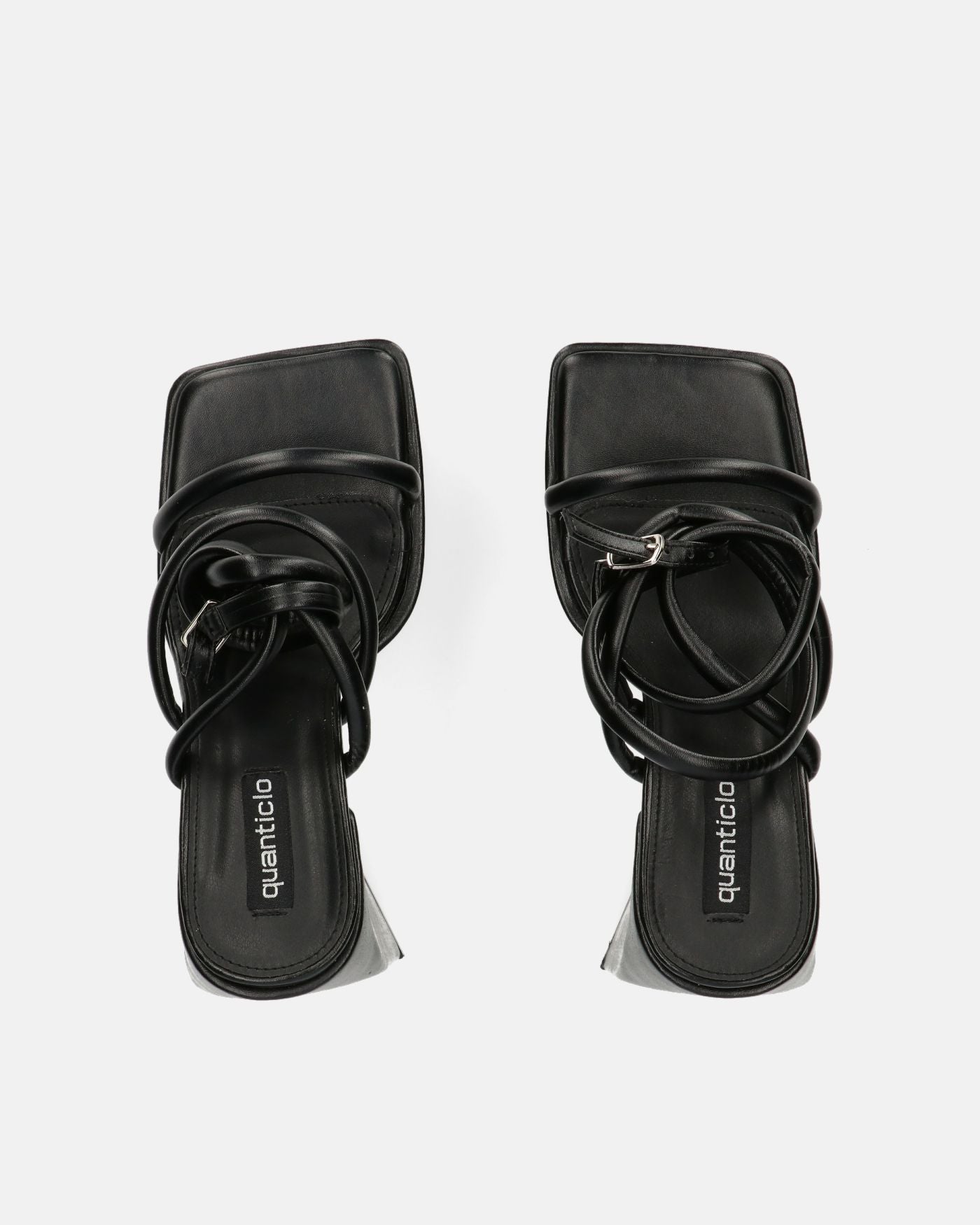REMY - sandalias con tacón alto y pulsera en ecopiel negra