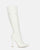 KAYLA - botas blancas de tacón alto en PU negro y cremallera lateral
