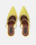 PERAL - zapato de tacón en glitter amarillo con gemas