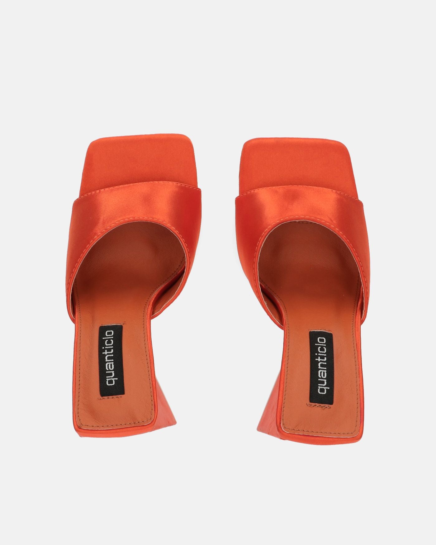 KAMELYA - zapatos de lycra naranja con tacón cuadrado