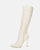 KAYLA - botas beiges de tacón alto en PU negro y cremallera lateral