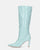 CAROLINE - bota de tacón en cocodrilo azul claro