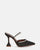 PERAL - zapato de tacón en lycra negra con gemas