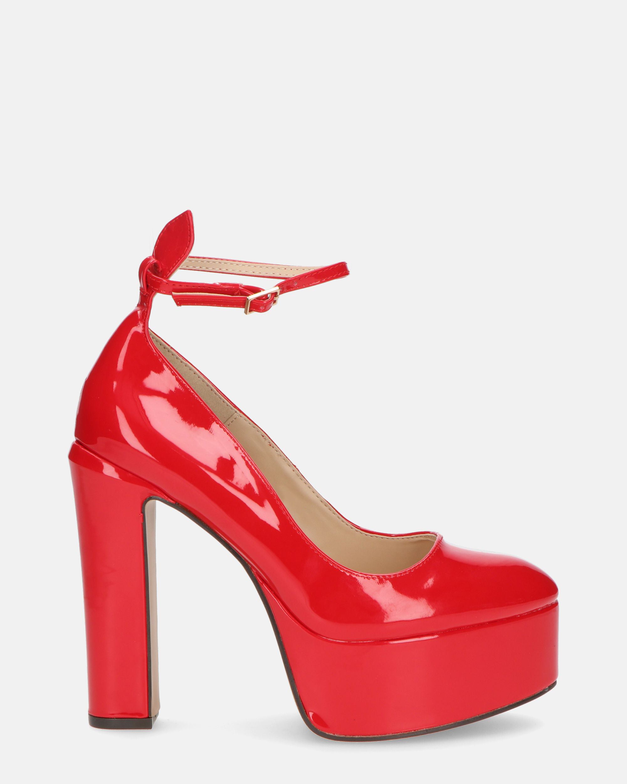 SOLEIL - zapatos de tacón en rojo glassy