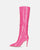  LOLY - bota de tacón de cocodrilo rosa