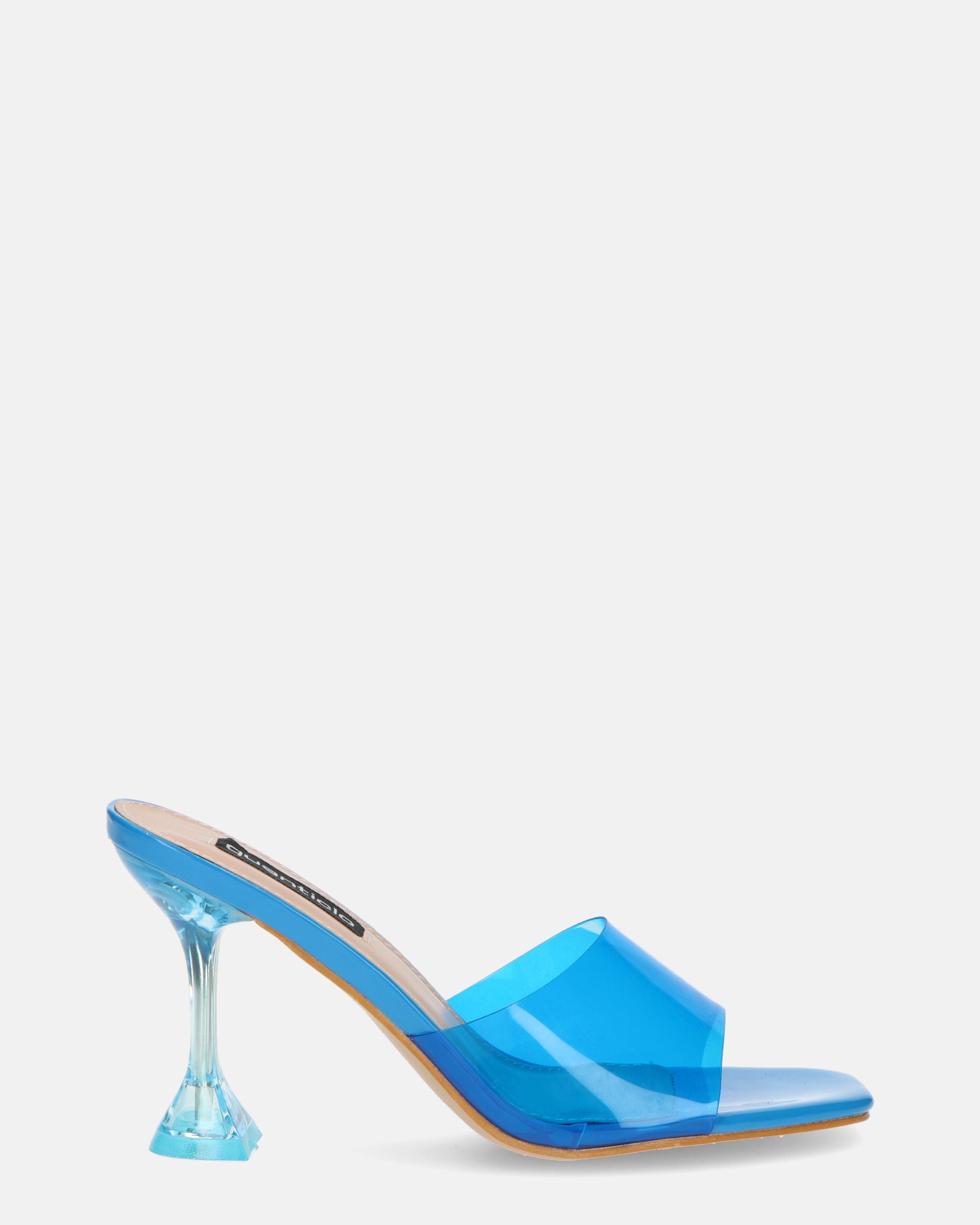 FIAMMA - sandalia de tacón en perspex azul con suela de PU