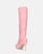 LAILA - botas altas en ecopiel rosa con textura de cocodrilo y cinturón lateral