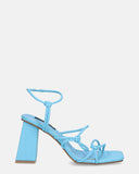ZAHINA - sandalias de piel sintética azul claro con tacón cuadrado