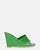 MARGHERITA - sandalias cuña en glassy verde cocodrilo