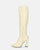 KELLY - bota alta beige con cremallera lateral