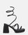 AZUKA - sandalias negras con tacón y espiral