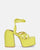 GILDA - sandalias de tacón en ecopiel amarilla con cordones