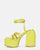 GILDA - sandalias de tacón en ecopiel amarilla con cordones
