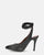 SUZIE - tacón de aguja en negro con cordones y ecopiel acolchada