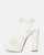 NADITZA - sandalias con tacón alto y cordones en ecopiel blanca