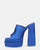 PHILOMENA - sandalias con plataforma y tacones altos en lycra azul