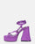 LORINA - sandalias violetas de lycra con tacón y plataforma