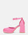 VIDA - zapatos con tacón cuadrado en raso rosa