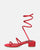 NATALIYA - sandalias rojas planas con espiral