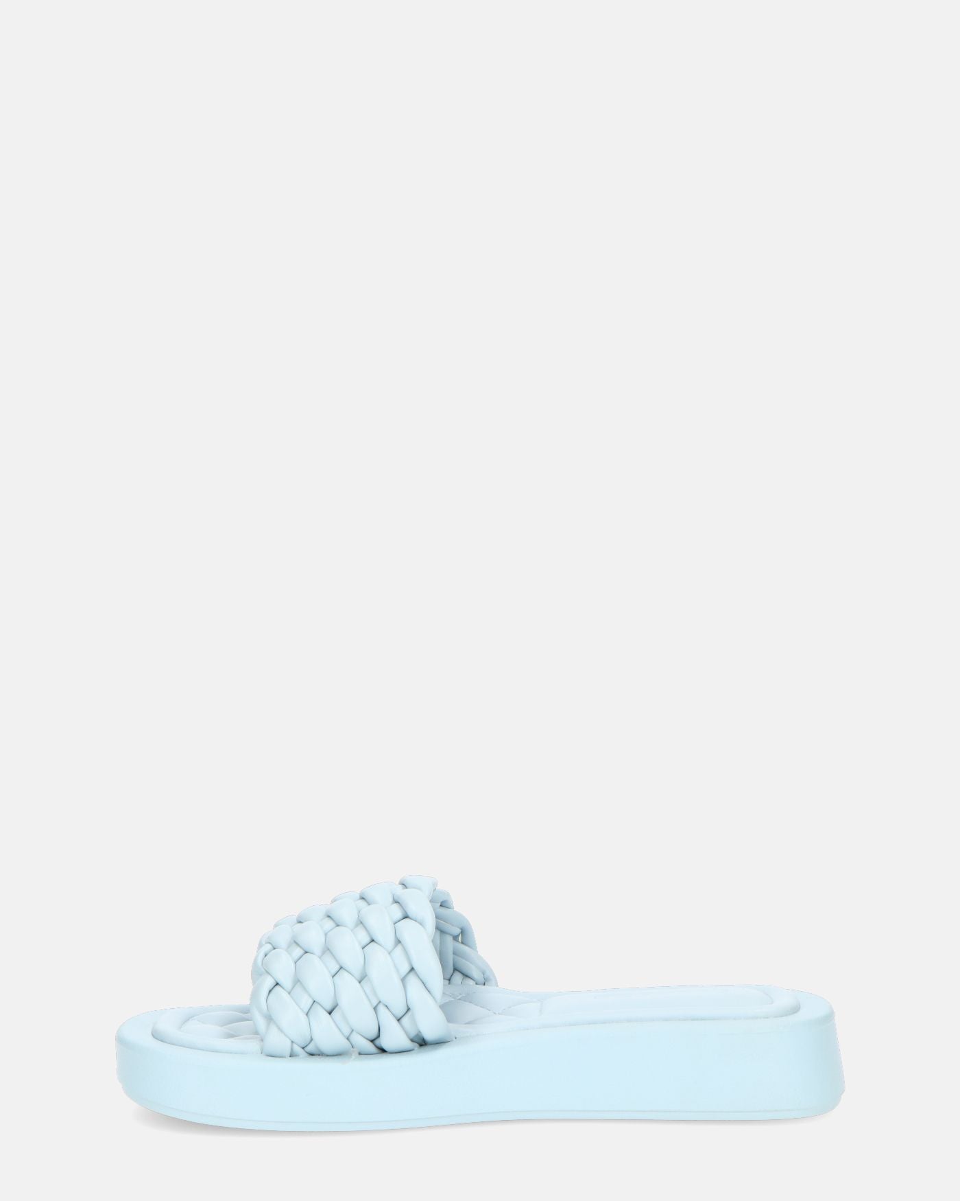 VIOLA - zapatilla platform con ecopiel trenzada azul