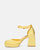 VIDA - zapatos con tacón cuadrado en lycra amarillo