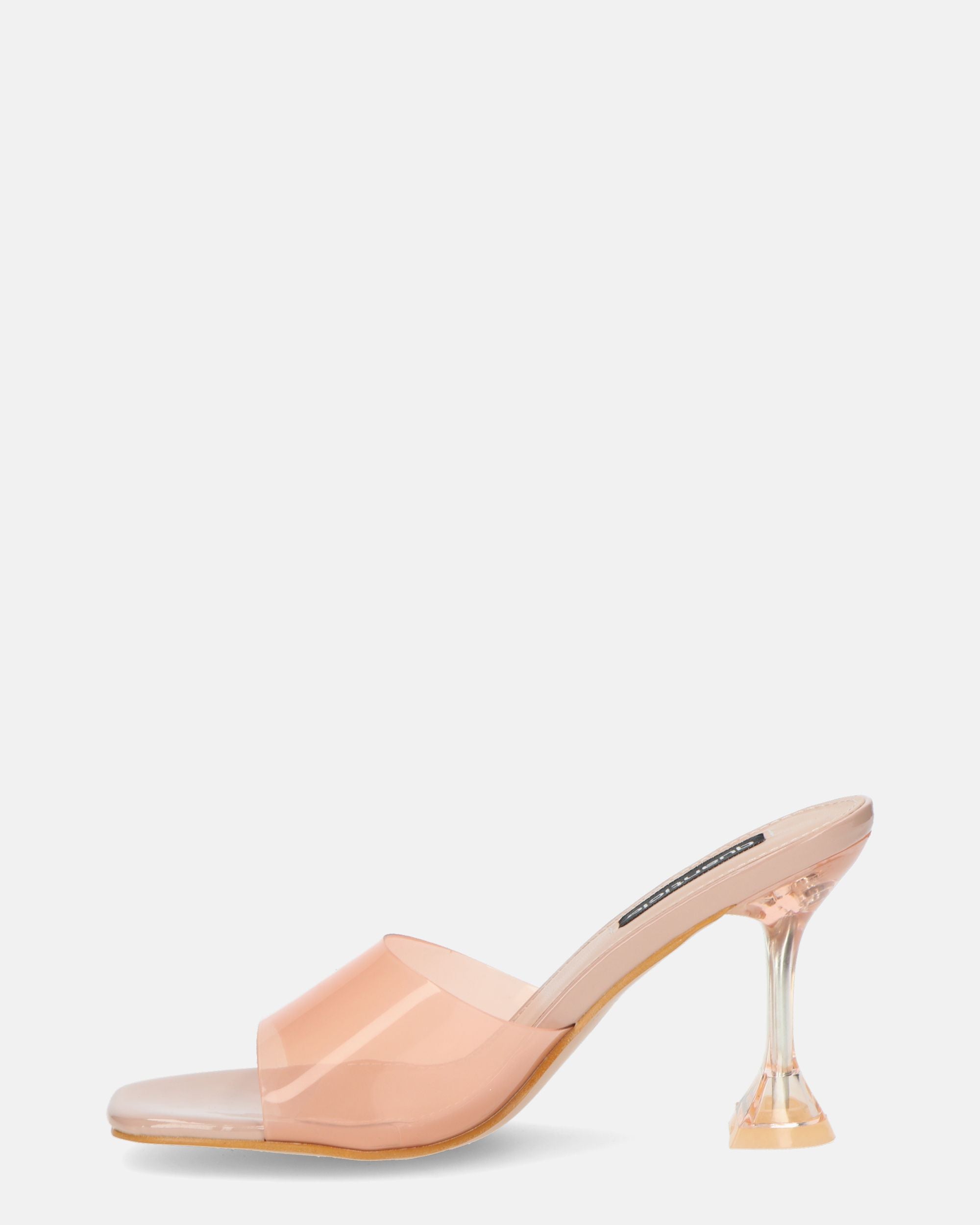 FIAMMA - sandalia de tacón en perspex beige con suela de PU