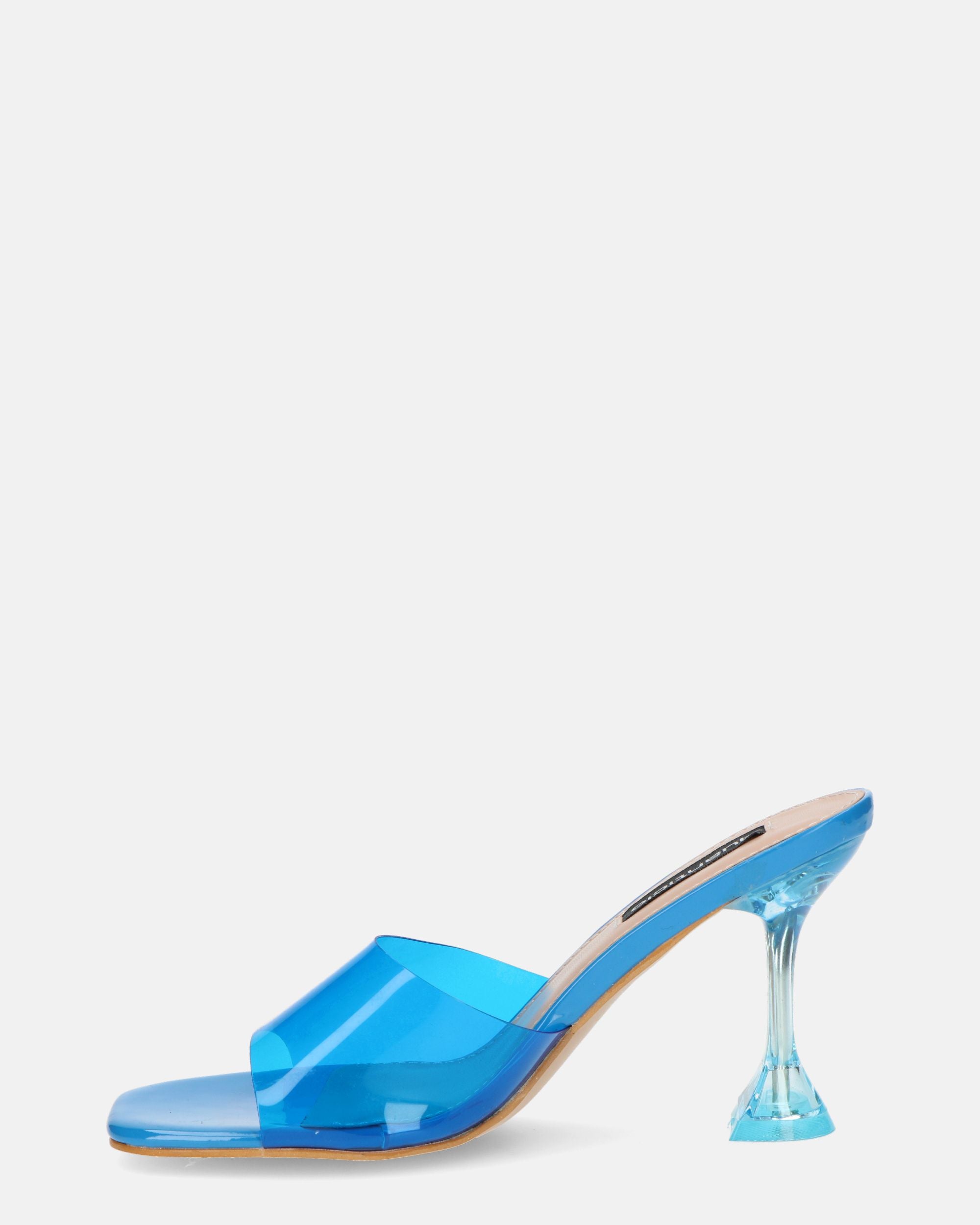 FIAMMA - sandalia de tacón en perspex azul con suela de PU