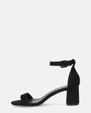 CAMILLA - sandalia con tacón en ante negro