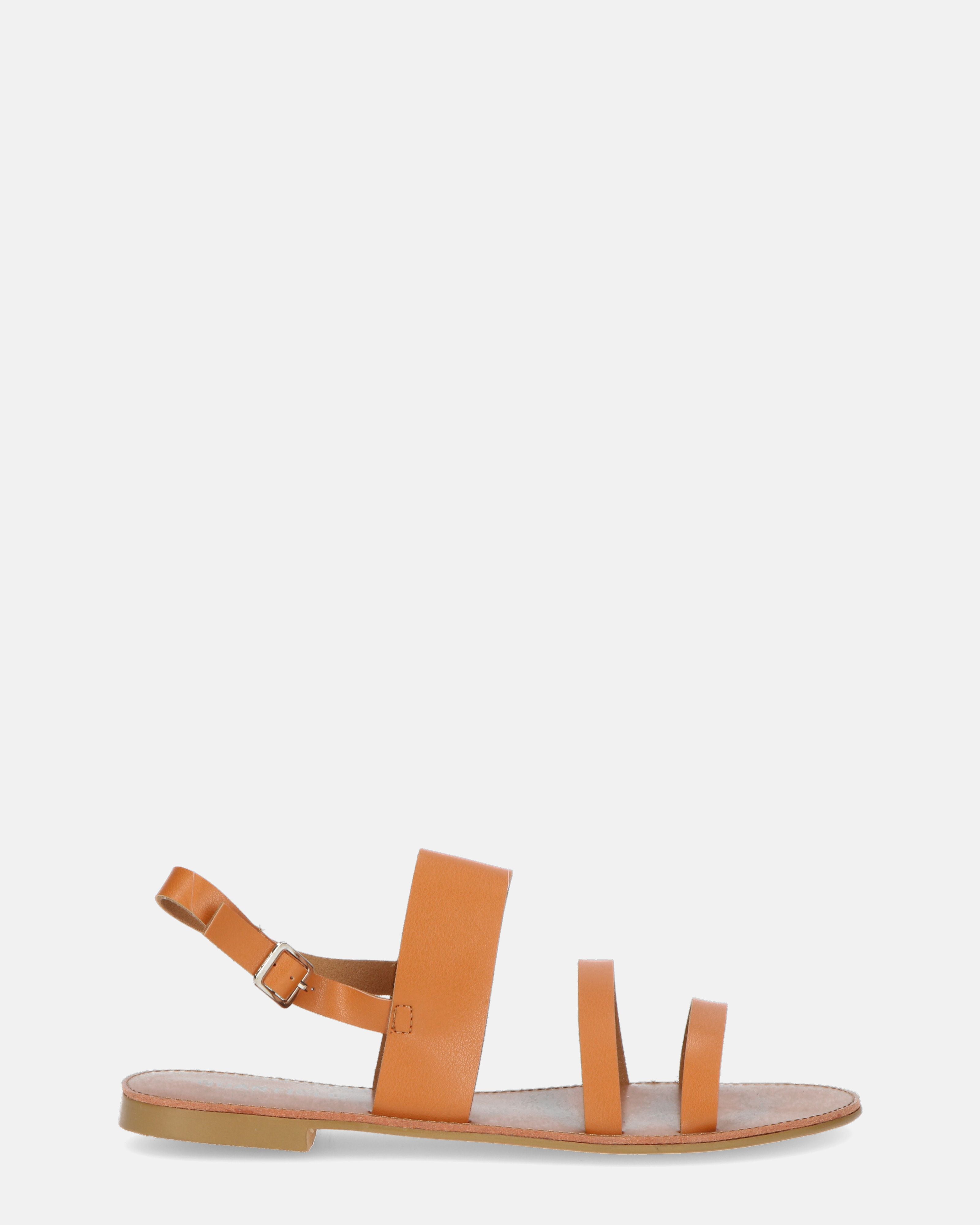 NIAV - brown strap flat sandals - QUANTICLO