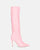  LOLY - bota de tacón de piton rosa
