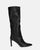 CAROLINE - bota blanca con tacón en cuero negro