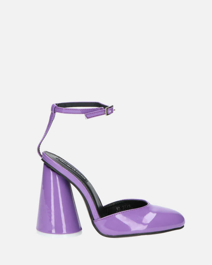 MAYBELLE - sandalias en glassy violeta con tacón cilíndrico