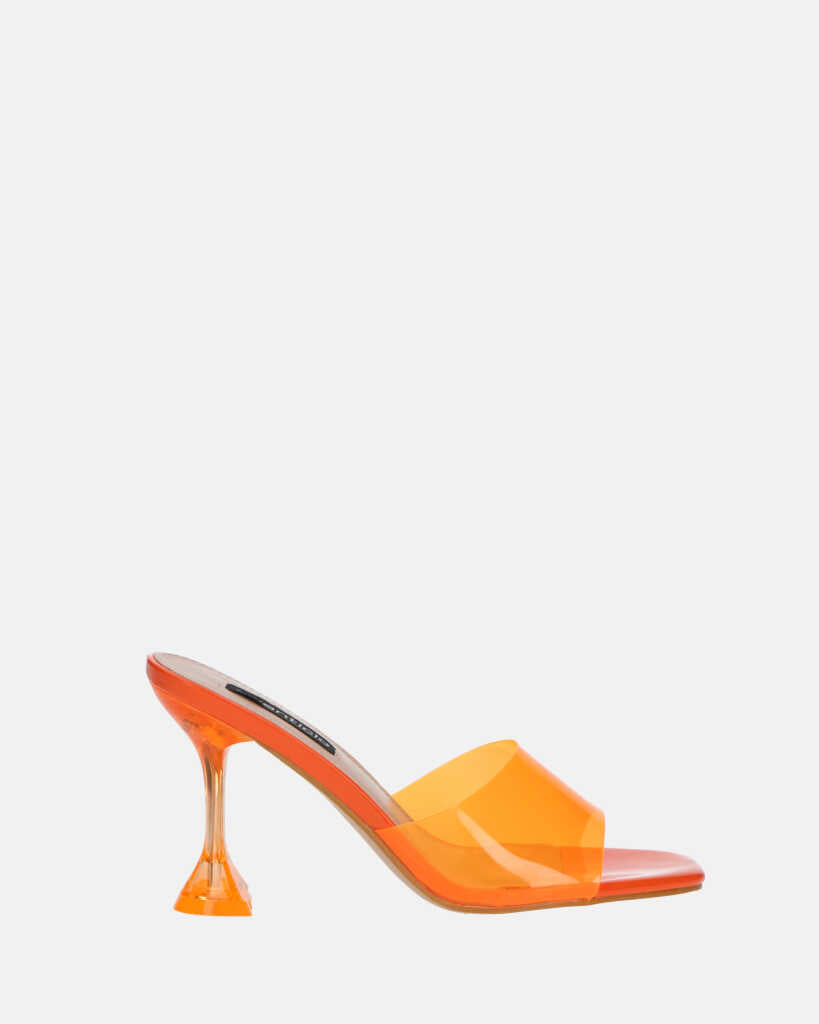 FIAMMA - sandalia de tacón en metacrilato naranja con suela de PU