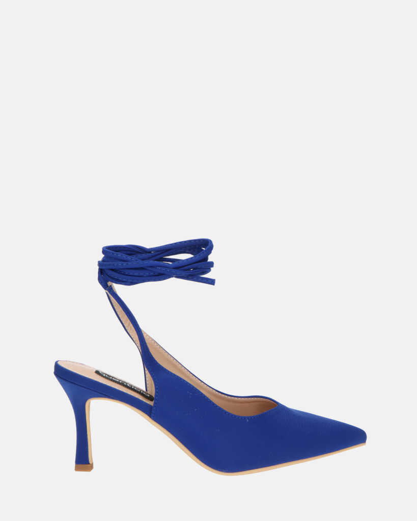 IOLE - zapato tacón stiletto lycra azul