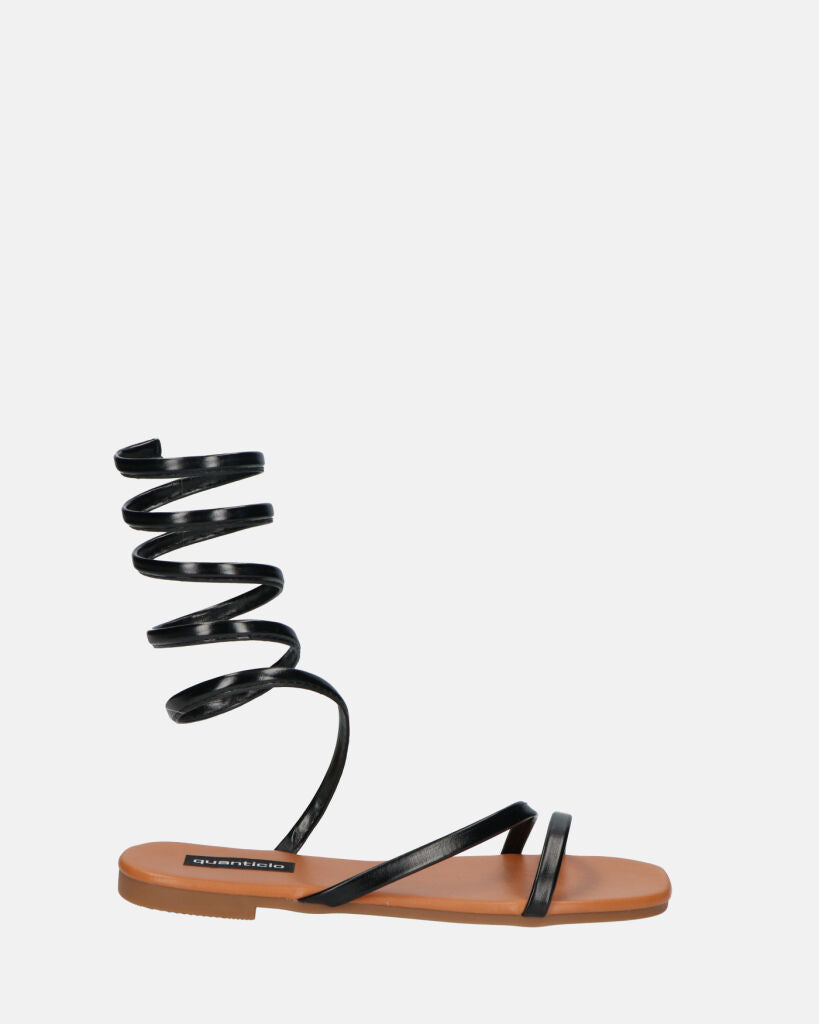 SIENNA - sandalias con suela marrón y espiral negra