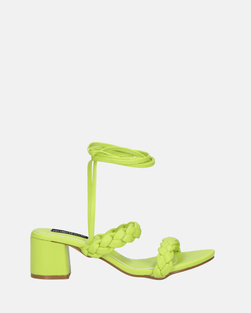 TARISAI - sandalias verde de piel sintética con cordones