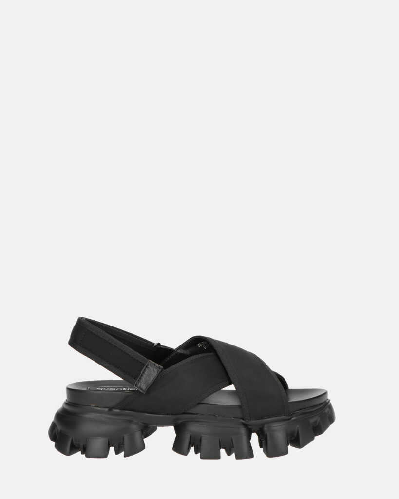 BRITNEE - sandalias negras con tiras de lycra