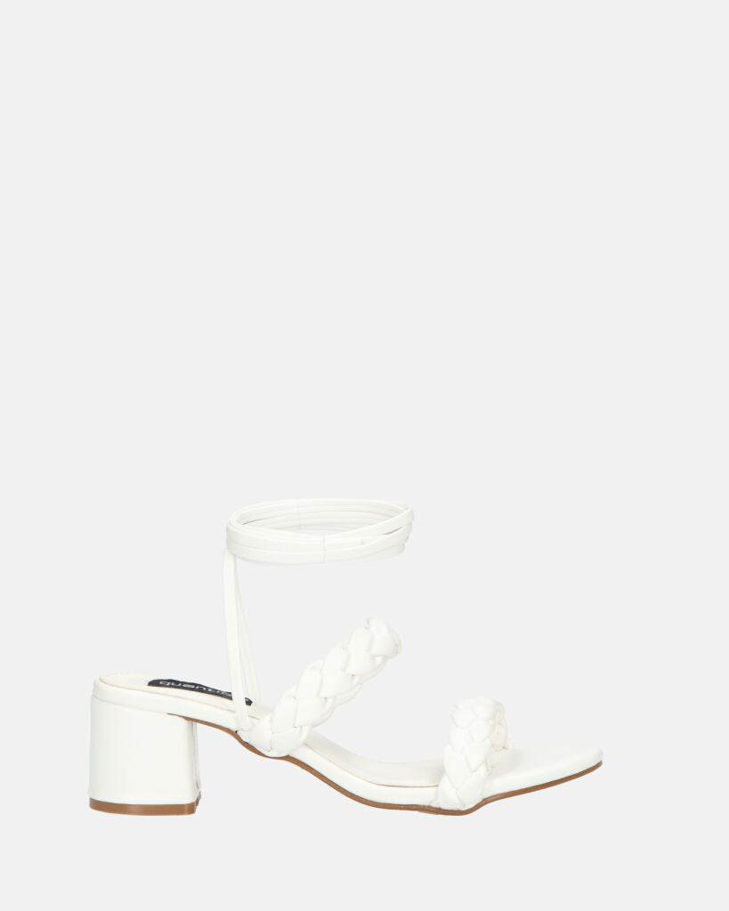 TARISAI - sandalias blancas de piel sintética con cordones