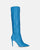  LOLY - bota de tacón de cocodrilo azul